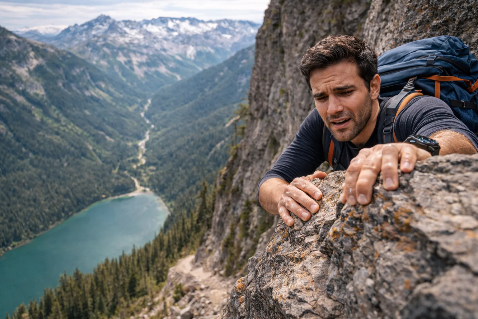 Mountain trail with scenic view