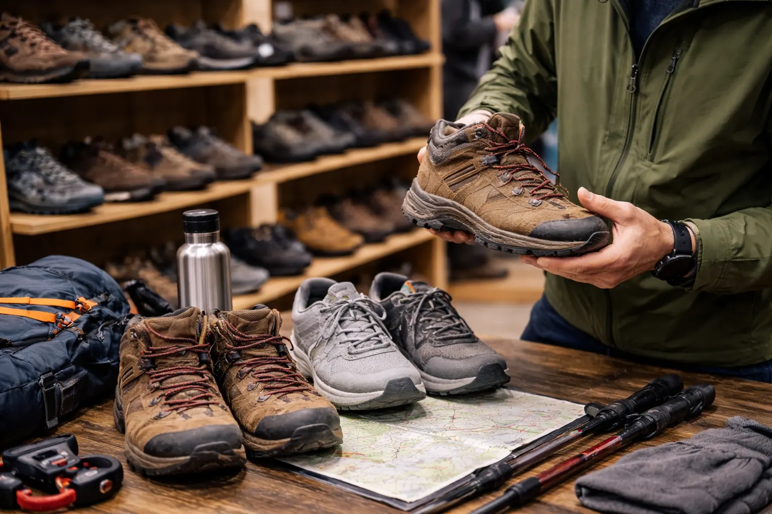 Choosing trekking shoes for hiking