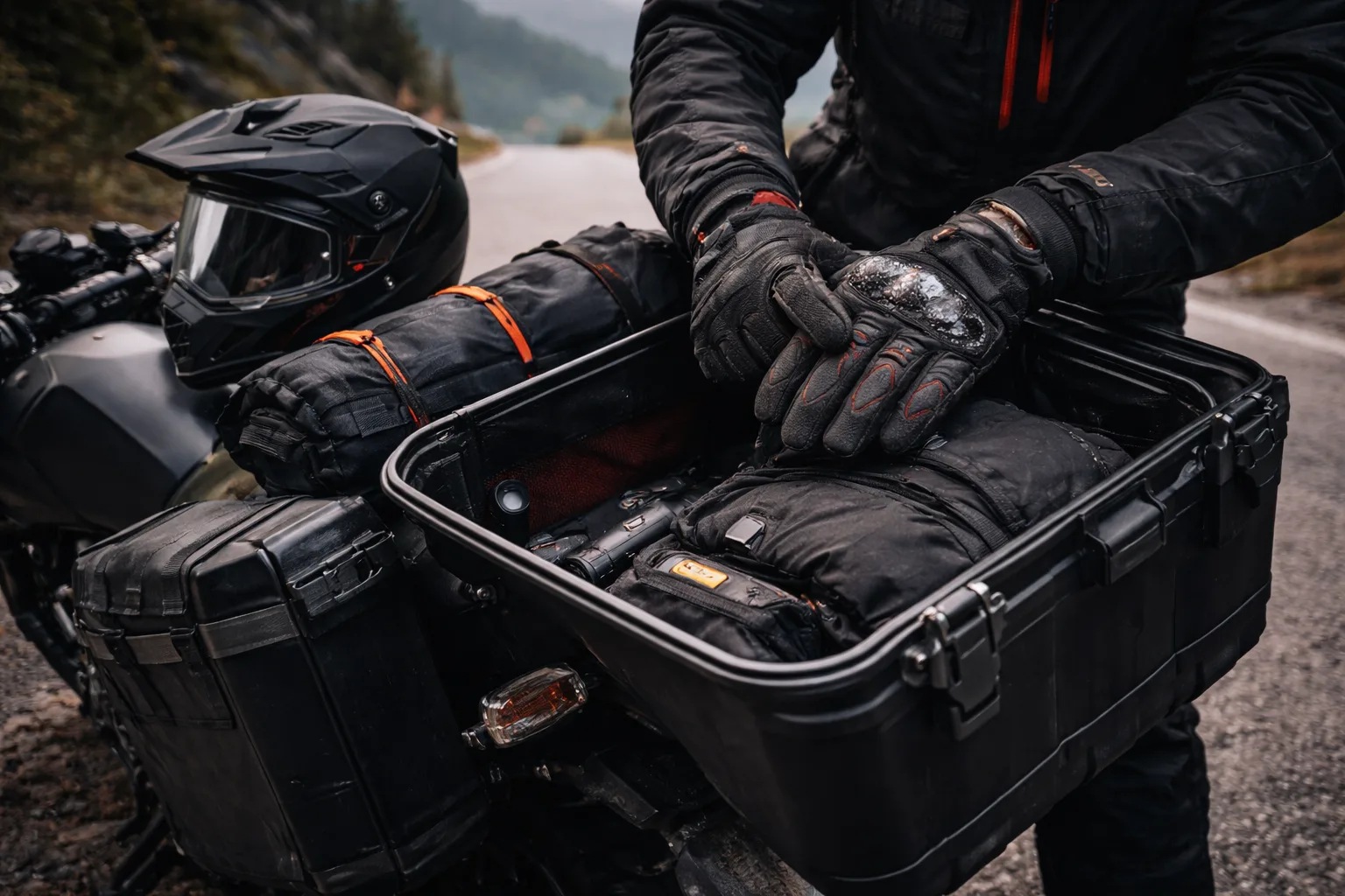 Packing luggage for motorcycle trip