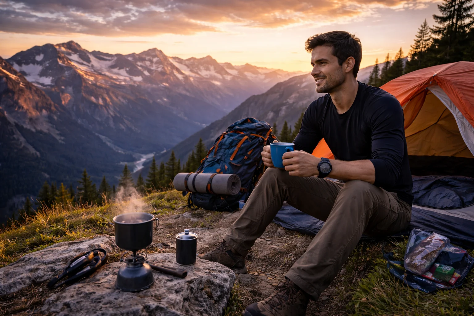Sunrise view from mountain trek
