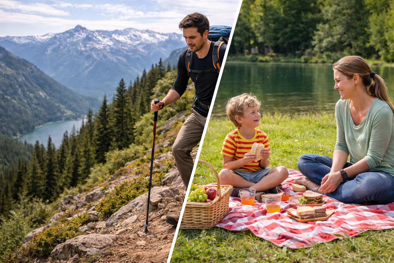 People enjoying picnic outdoors