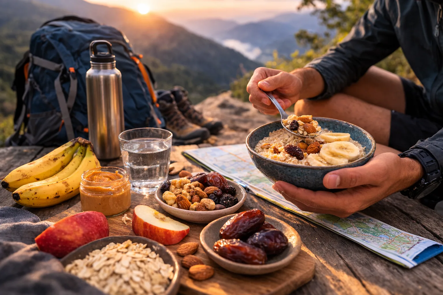 Healthy breakfast before trekking